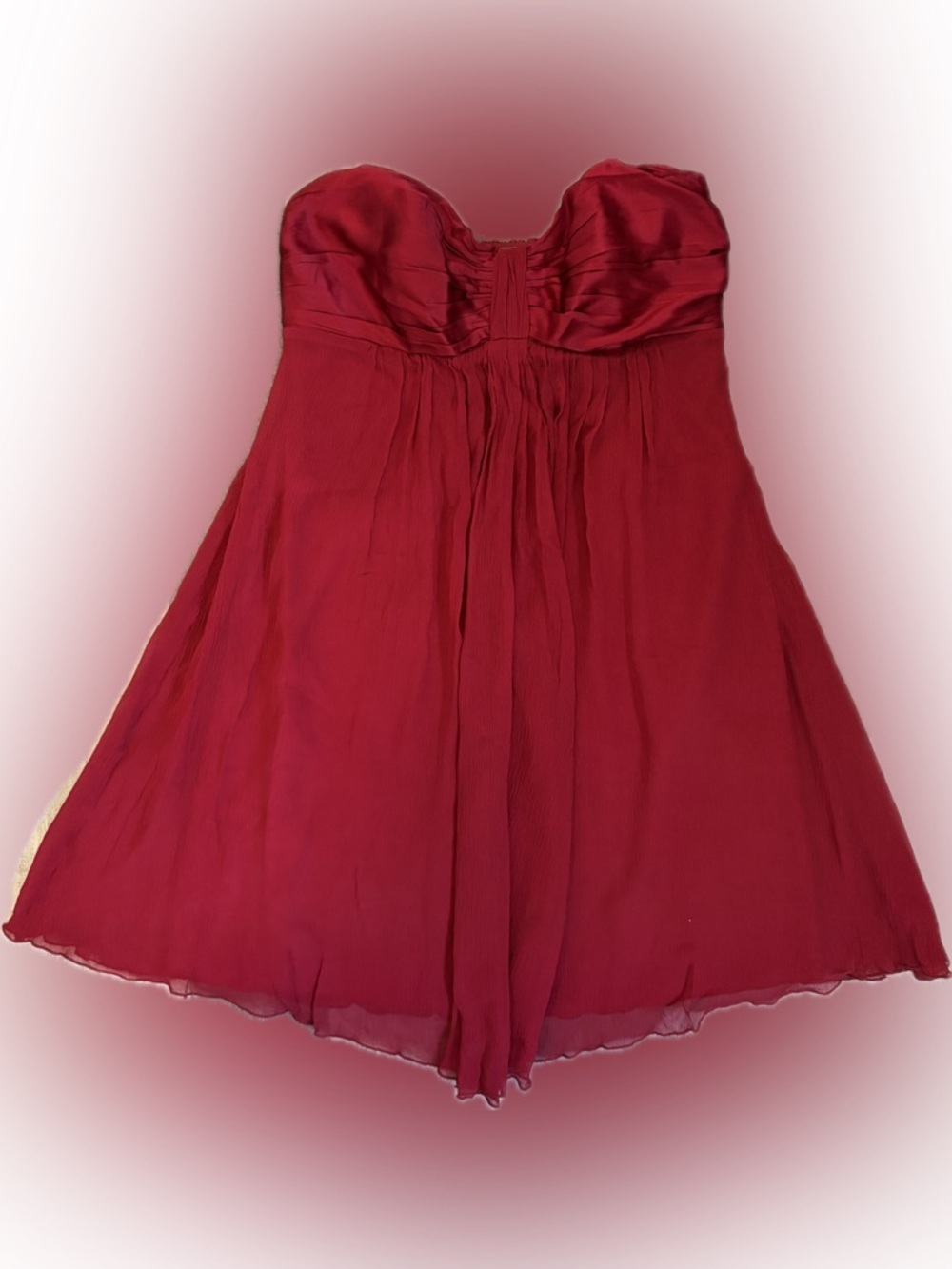 Express Y2K Strapless A-line Red Silk Cocktail Dress